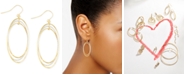 Italian Gold Two-Tone Oval Hoop Earrings in 14k Gold